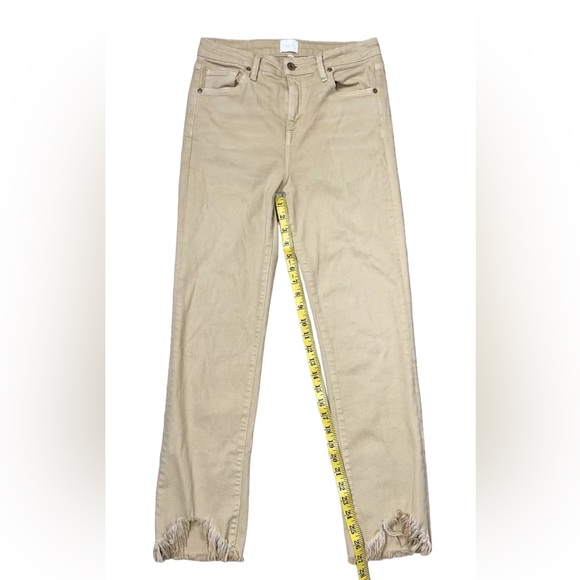 JONATHAN SIMKHAI STANDARD River High Rise Straight Leg Distressed Jeans Tan 29 - Picture 4 of 9